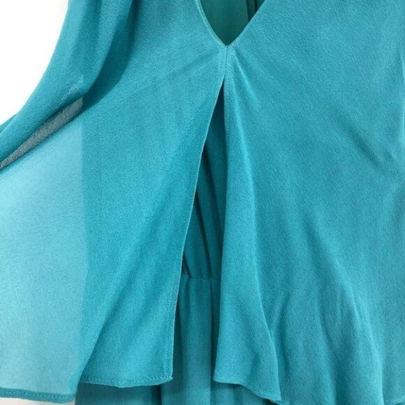Babaton teal Kristian Maxi dress flowy  silk layered maxi dress small - Picture 5 of 16